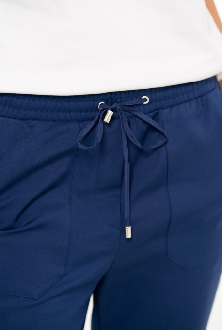 Pantaloni conici din tercot elastic DANETTE, Hermosa, bleumarin - Img 2