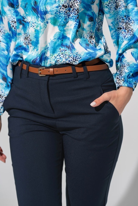 Pantaloni din tercot elastic TRIANA, Hermosa, bleumarin - Img 2