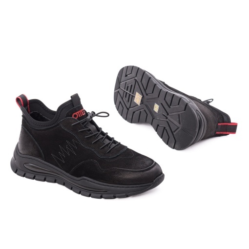 Pantofi barbati casual din piele naturala nabuc, Otter 1CJ30010A 01-2, negru - Img 4