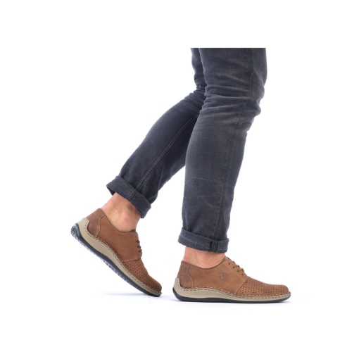 Pantofi barbati casual, piele naturala nabuc, 05226-24, maro - Img 4