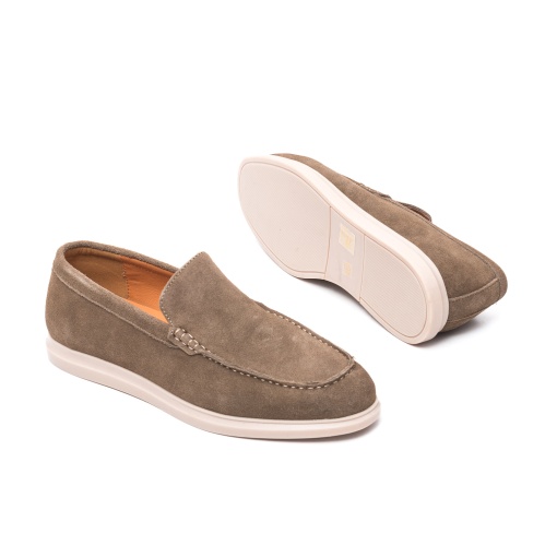 Pantofi barbati casual, piele naturala nabuc, 7CCJ60001B-04, maro - Img 4