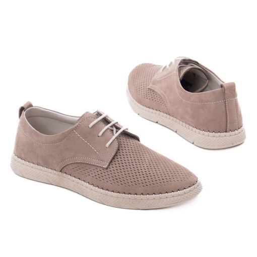 Pantofi barbati din piele naturala nabuc, Otter OT1823 03-2, bej - Img 3