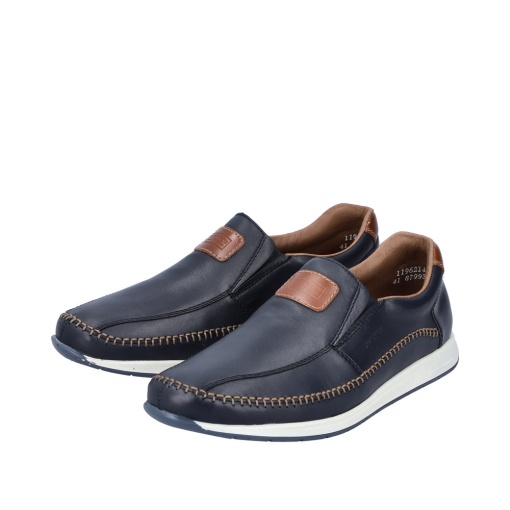 Pantofi barbati, piele naturala, 11962-14, bleumarin - Img 4