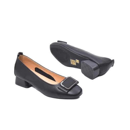Pantofi cu toc mic din piele 7MJH50006B 01-N - Img 5
