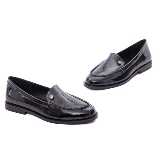 Pantofi dama casual din piele naturala lacuita, Epica 4ZFL80008A 01-L, negru - Img 2