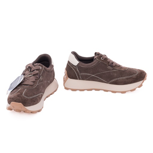 Pantofi dama casual din piele naturala nabuc, OBUWIE, Lee Cooper LCJ-26-01-4649L, maro - Img 4