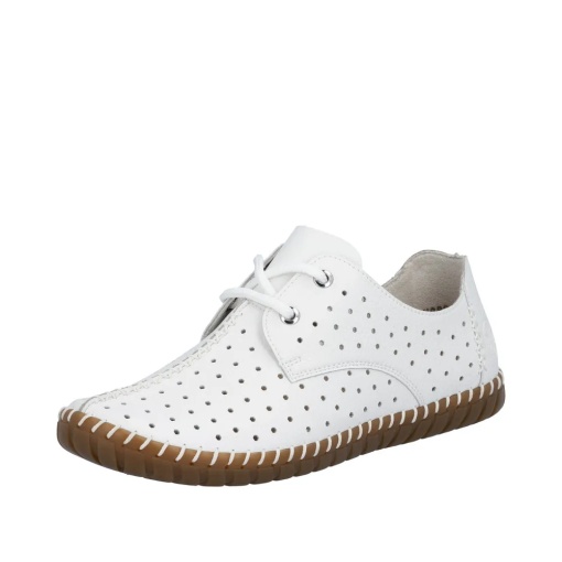 Pantofi dama casual din piele naturala, Rieker M2801-80, alb - Img 2