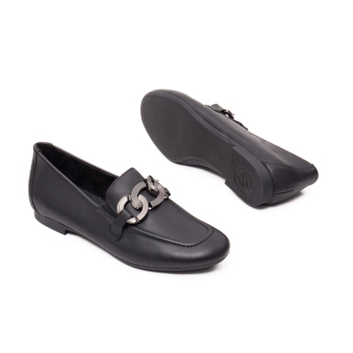 Pantofi dama casual, piele naturala, D0K09-00, negru - Img 4