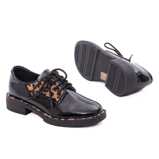 Pantofi dama din piele naturala lacuita, Epica D7A203-M107-G575A 01-L, negru - Img 4