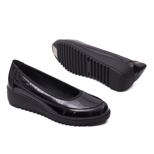 Pantofi dama din piele naturala lacuita, Karisma, V4VA60006A 01-O, negru - Img 4
