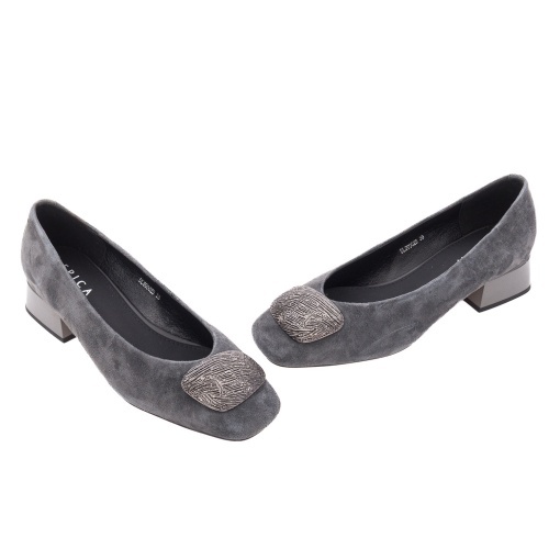 Pantofi dama eleganti din piele naturala intoarsa, Epica, 1DL90002B 14-I, gri - Img 2