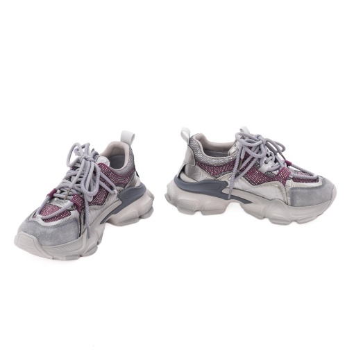 Pantofi dama sport din piele mix, Gryxx, 1LY90020B 18-Z, argintiu - Img 3