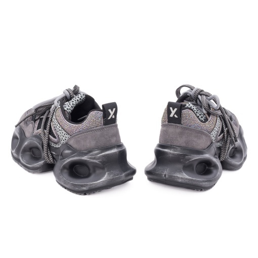 Pantofi dama sport din piele mix, Gryxx 1SW90002B 14-Z, gri - Img 6