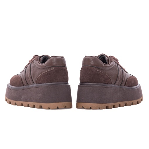Pantofi dama sport din piele naturala, Feeling, 2510, maro - Img 6