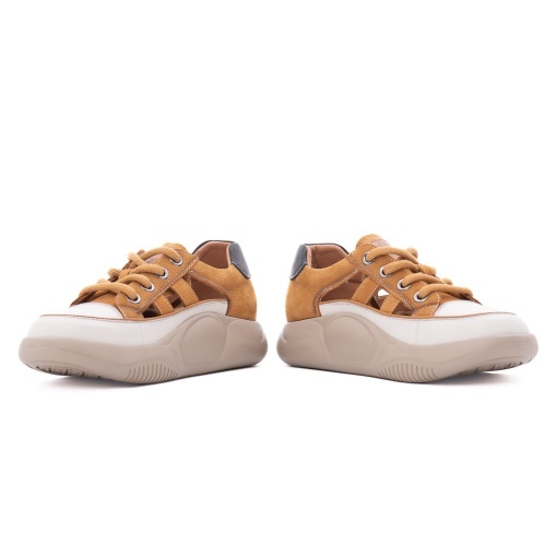 Pantofi dama sport din piele naturala, Feeling, 68883 maro - Img 5