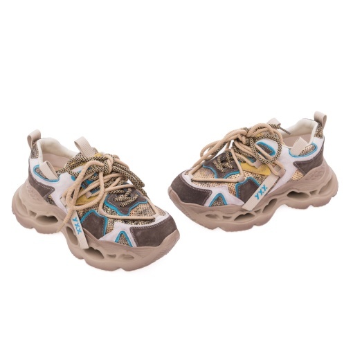Pantofi dama sport din piele naturala, Gryxx, 1LY90011B H6-N, maro diverse - Img 2