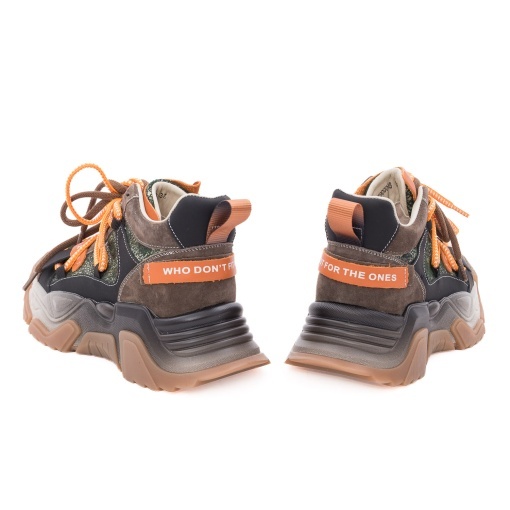 Pantofi dama sport din piele naturala intoarsa, PASS Collection, 1LY90001B H6-I, maro diverse - Img 5