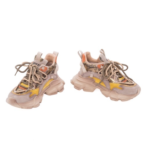 Pantofi dama sport din piele naturala nabuc, Gryxx, 1LY70013B 97-2, bej diverse - Img 3