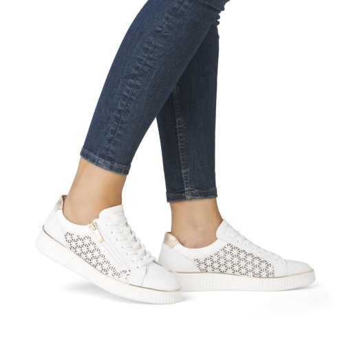 Pantofi dama sport, piele naturala, D2E03-80, alb - Img 2