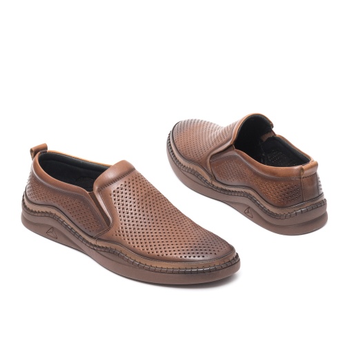 Pantofi de vara barbati stil mocasin, E6E640003B 02-N, coniac - Img 6