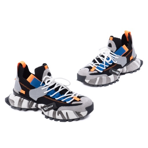 Pantofi sport barbati din piele mix, Gryxx 4S18159G 01-Z, negru - Img 2