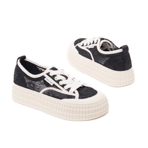 Pantofi vara dama PASS Collection, 5VXA60005A 01-T din material textil, negru - Img 3
