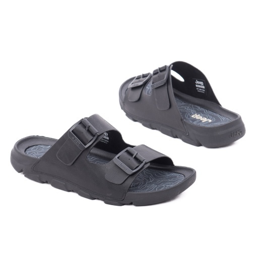 Papuci barbati din piele naturala, JEEP, DAYTONA JM61120A 062 BLACK, negru - Img 3