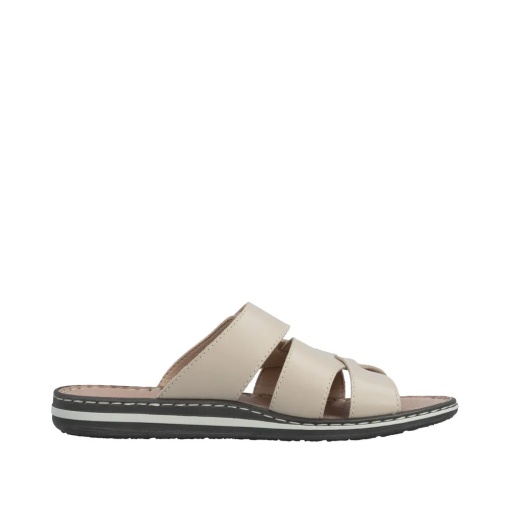 Papuci barbati din piele naturala, Rieker 21073-60, bej - Img 2