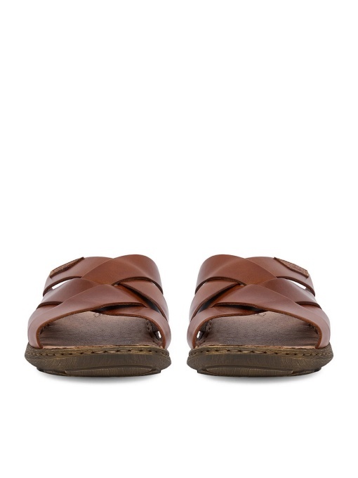 Papuci barbati din piele naturala, Rieker 22092-24, maro - Img 5