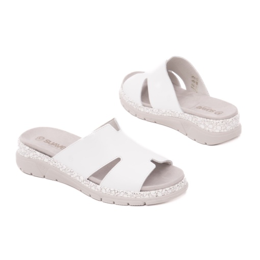 Papuci dama din piele naturala Suave, SU12521VT MOSTAR 13-N, alb - Img 3