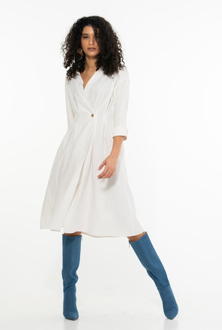 Rochie albă Adalya Hermosa – croi amplu - Img 2