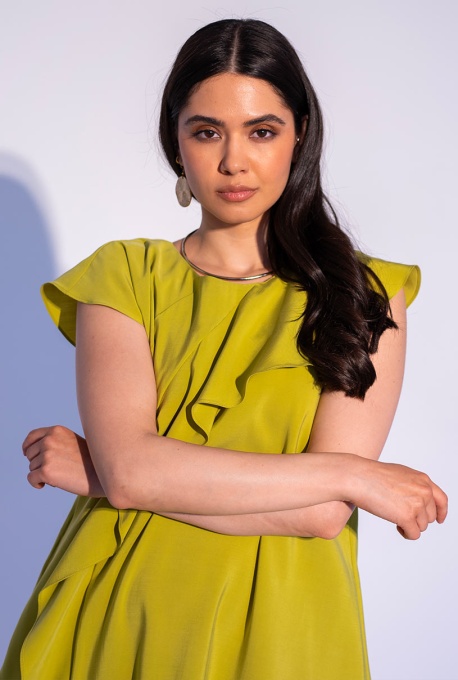 Rochie din rayon MARUSIA, Hermosa, lime - Img 8