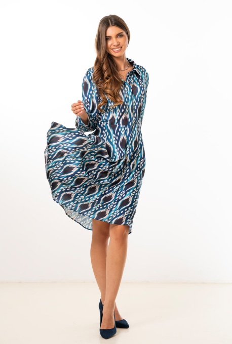 Rochie Roana din sifon gofrat cu imprimeu jucăuș - Img 7