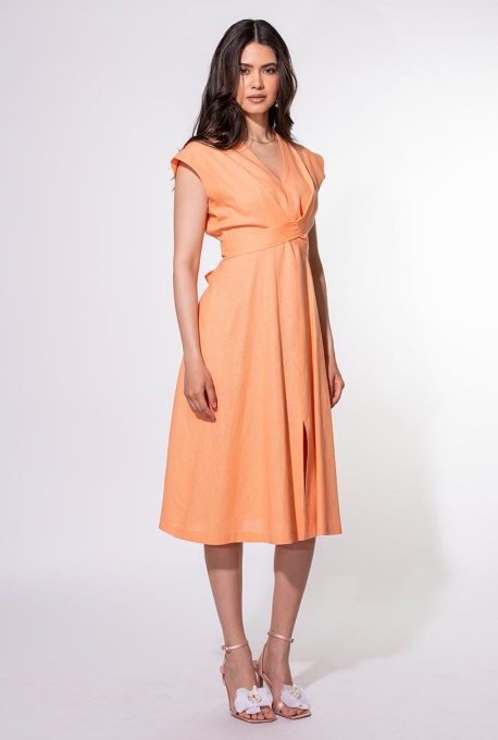 Rochie Talia somon – eleganță și rafinament din in și vâscoză - Img 10
