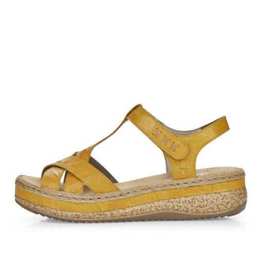 Sandale dama casual, piele ecologica, V0919-68, galben - Img 2