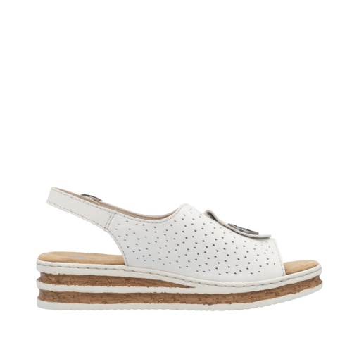 Sandale dama casual, Rieker, piele naturala, 62902-80, alb - Img 6