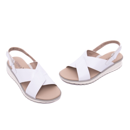 Sandale dama din piele ecologica, Caprice, 9-28703-42 122, alb - Img 2