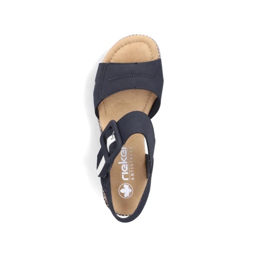 Sandale dama din piele ecologica, Rieker 69450-14, bleumarin - Img 6