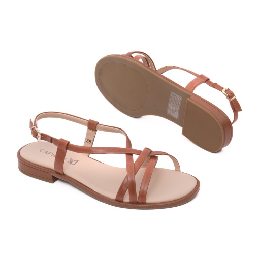 Sandale dama din piele naturala, Caprice, 9-28100-44 303 COGNAC NAPPA, coniac - Img 4