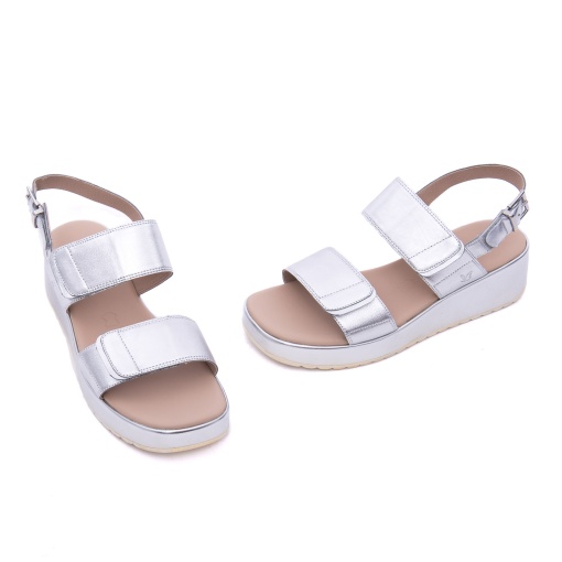 Sandale dama din piele naturala, Caprice, 9-28307-44 941, argintiu - Img 2