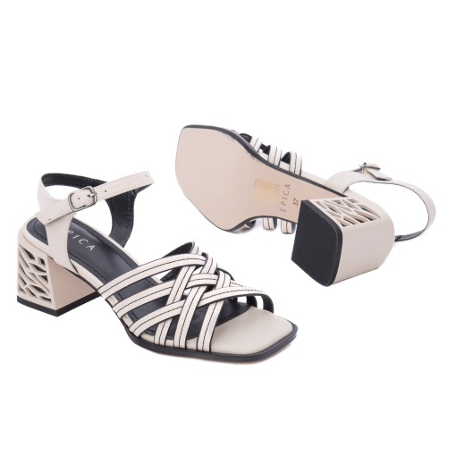 Sandale dama din piele naturala, Epica Z9L177-A629-ZP156TH 03-N, bej - Img 4