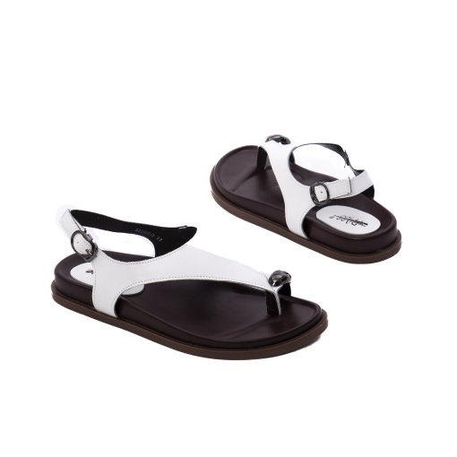 Sandale dama din piele naturala, PASS Collection AGQS80001B 13-N, alb - Img 3