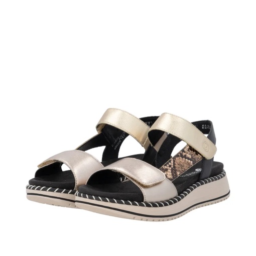 Sandale dama din piele naturala, Remonte D3J50-90, gri metal - Img 4