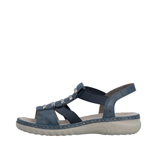 Sandale dama din piele naturala, Rieker 60452-12, bleumarin - Img 6
