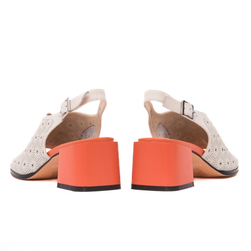 Sandale dama elegante din piele naturala, KARISMA, 7QXS60021C 52-N, crem - Img 6