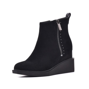 Botine cu platforma, piele naturala de antilopa, JIJI50031B 01-I