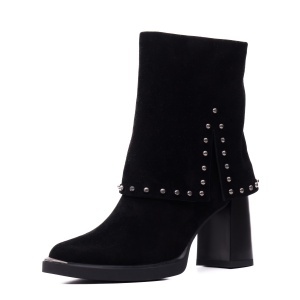 Botine dama din piele intoarsa, Epica 3V1244-S791-G6 negru antilopa
