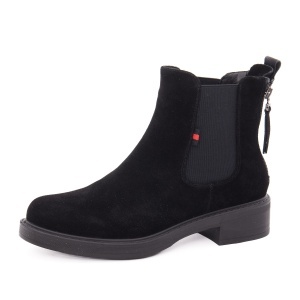 Botine dama din piele naturala intoarsa, PASS Collection 1M550006A 01-I, negru