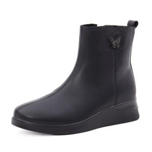 Botine dama din piele naturala, PASS Collection 1HJ90011B 01-N, negru