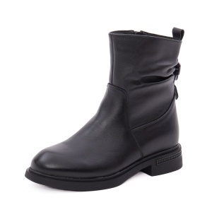 Botine dama din piele naturala, PASS Collection 1X490028A 01-N, negru